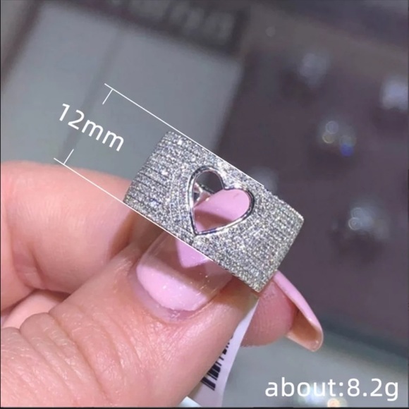 Heart 925Silver Ring White Sapphire Sterlingsilver - Picture 5 of 5